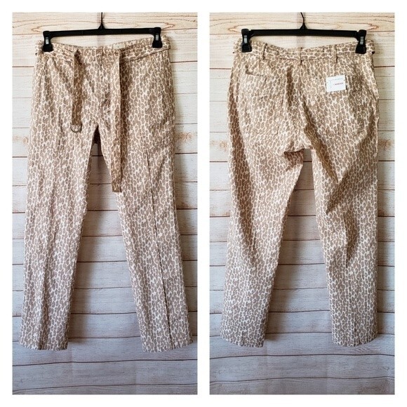 Anthropologie The Wanderer Leopard/Animal Print Utility Pants with Belt - Picture 6 of 12